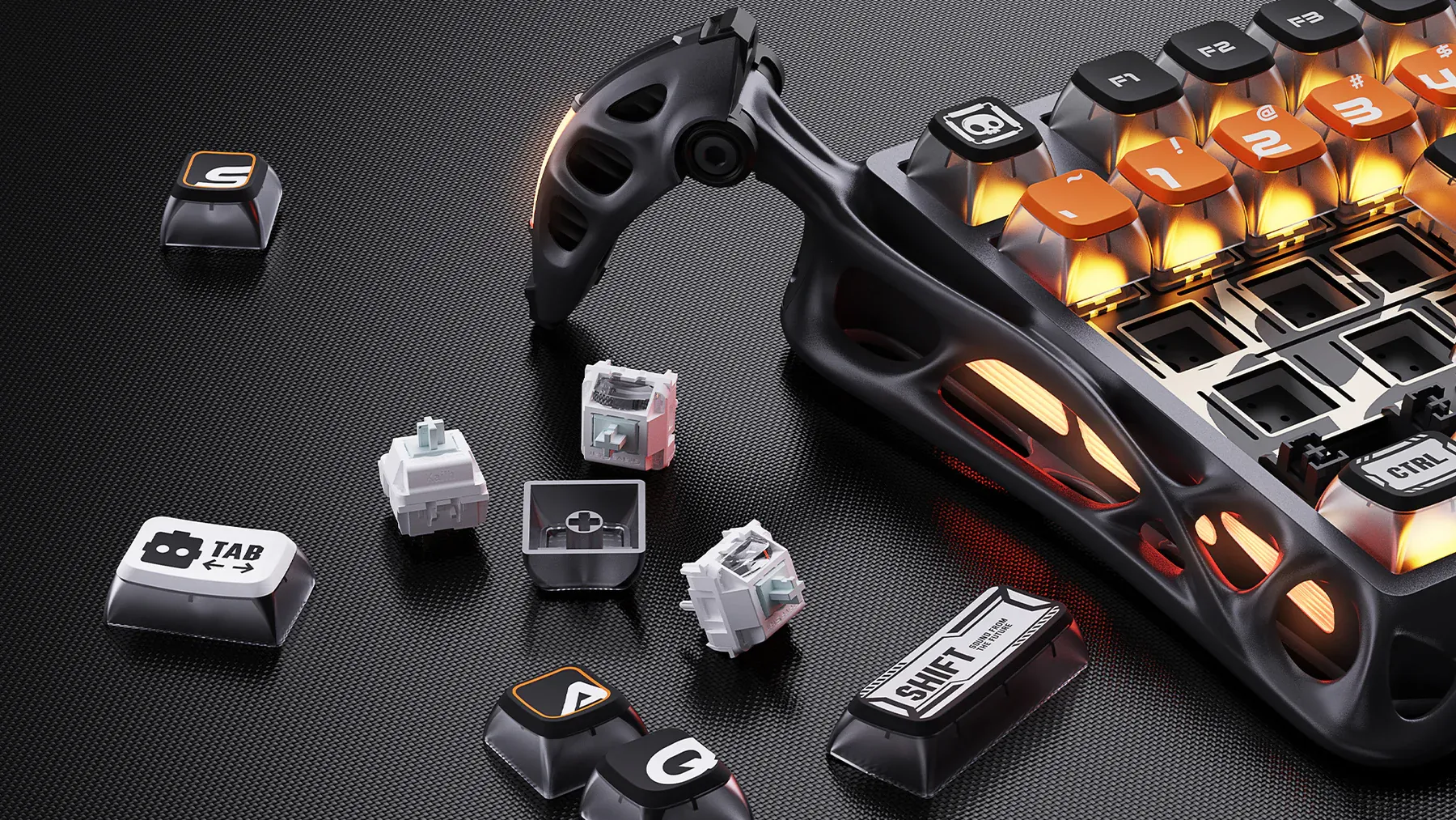 GravaStar Mercury K1 Pro Special Edition - CyberFlare Gaming Keyboard 21 75 mechanical keyboard gaming wireless RGB gravastar mercury k1pro cyberflare 3