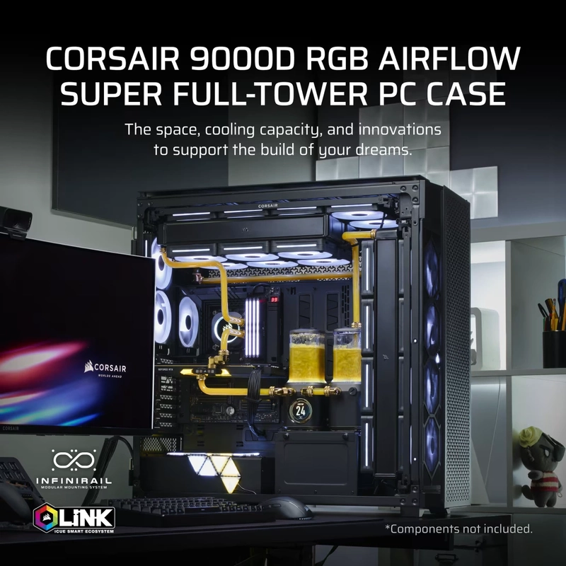 CORSAIR CORSAIR 9000D Black RGB AIRFLOW Super Full-Tower PC Case 66 9000D RGB AIRFLOW Black 02