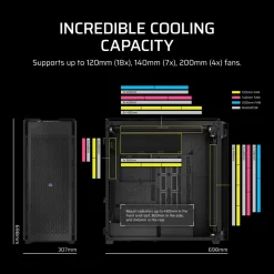 CORSAIR CORSAIR 9000D Black RGB AIRFLOW Super Full-Tower PC Case 22 9000D RGB AIRFLOW Black 04