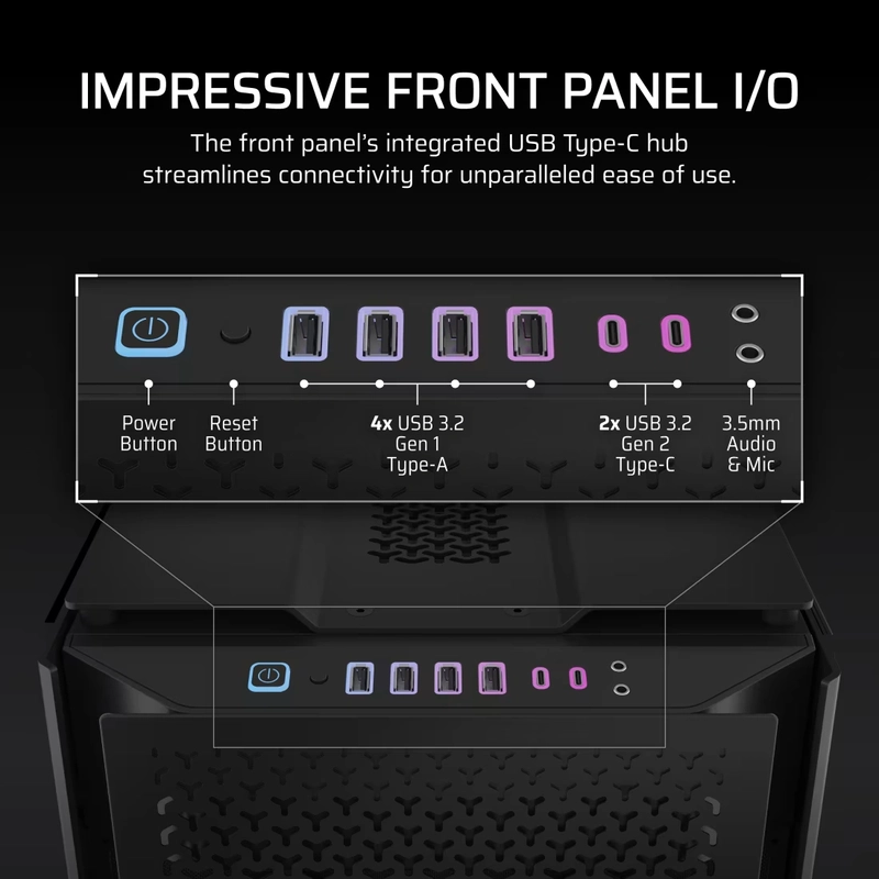 CORSAIR CORSAIR 9000D Black RGB AIRFLOW Super Full-Tower PC Case 73 9000D RGB AIRFLOW Black 09