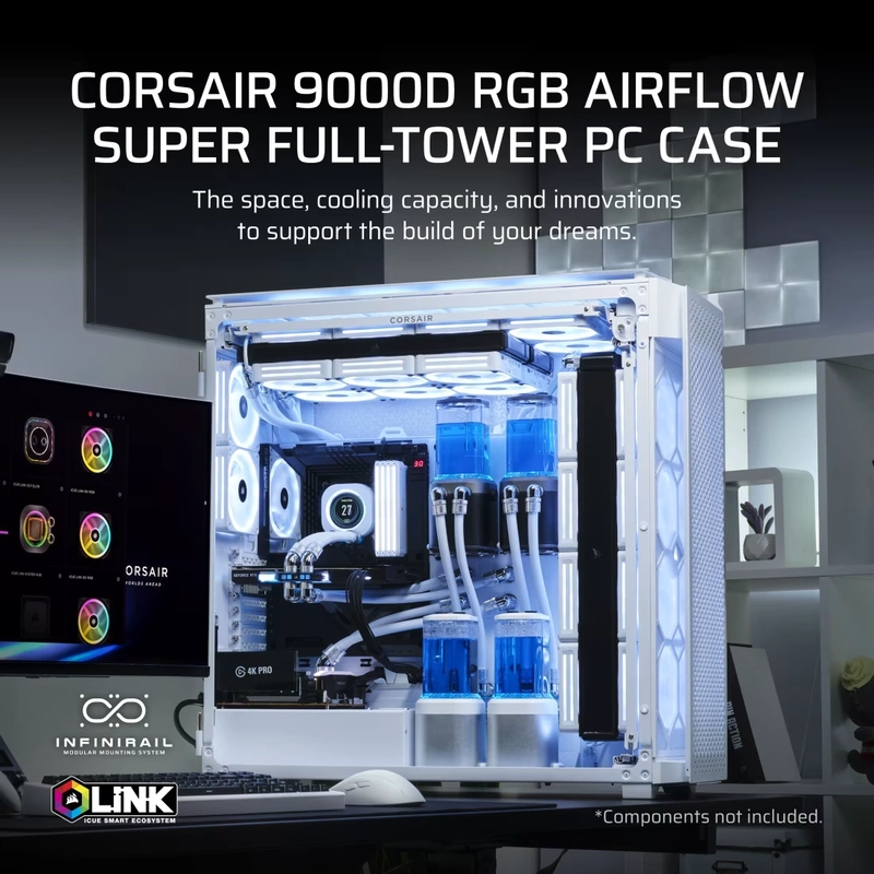 CORSAIR CORSAIR 9000D White RGB AIRFLOW Super Full-Tower PC Case 48 9000D RGB AIRFLOW White 02