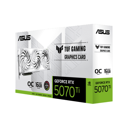 ASUS TUF Gaming GeForce RTX 5070Ti White OC Edition 16GB GDDR7 (TUF-RTX5070TI-O16G-WHITE-GAMING) Graphics Card