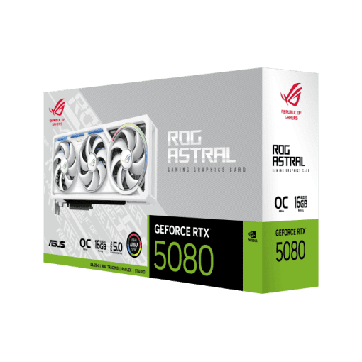 ASUS ROG Astral GeForce RTX 5080 WHITE OC Edition 16GB GDDR7 (ROG-ASTRAL-RTX5080-O16G-WHITE) Graphics Card