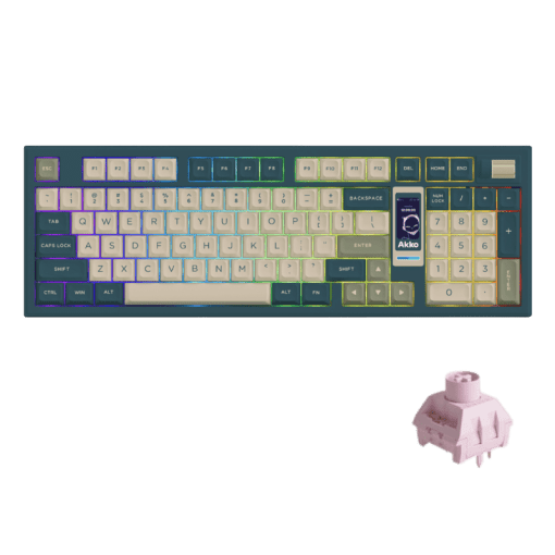 AKKO 5098B Ink Green Keyboard - 98%, TFT LCD screen, Multi-modes, Gasket mount, PBT Dye-Sub Keycaps, Hotswap, 8000mAh