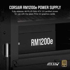 CORSAIR RMe Series RM1200e ATX 3.1 PCIe 5.1 (2025) Fully Modular PSU - 12V‑2×6 (GPU), 1200 Watt, 80 plus Gold, Low-Noise 13 CP 9020258 NA 02