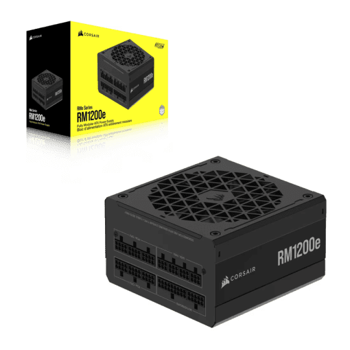 CORSAIR RMe Series RM1200e ATX 3.1 PCIe 5.1 (2025) Fully Modular PSU - 12V‑2×6 (GPU), 1200 Watt, 80 plus Gold, Low-Noise