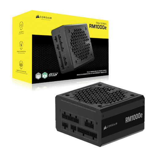 CORSAIR RMe Series RM1000e ATX 3.1 PCIe 5.1 (2025) Fully Modular PSU - 12V‑2×6 (GPU), 1000 Watt, 80 plus Gold, Low-Noise