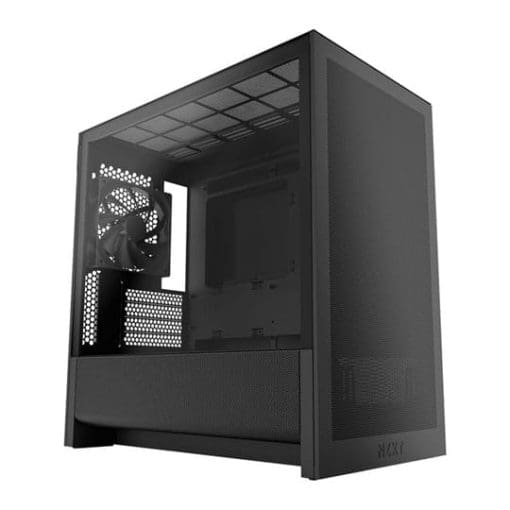 NZXT H3 Flow Black MATX Airflow Case - All Black, 1x F120Q (CV) Fan