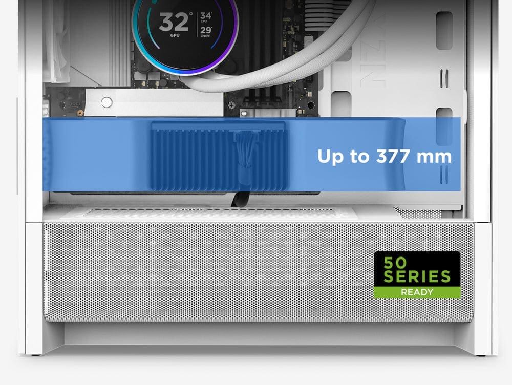NZXT H3 Flow Black MATX Airflow Case - All Black, 1x F120Q (CV) Fan 21 H3 Full Size GPU Support