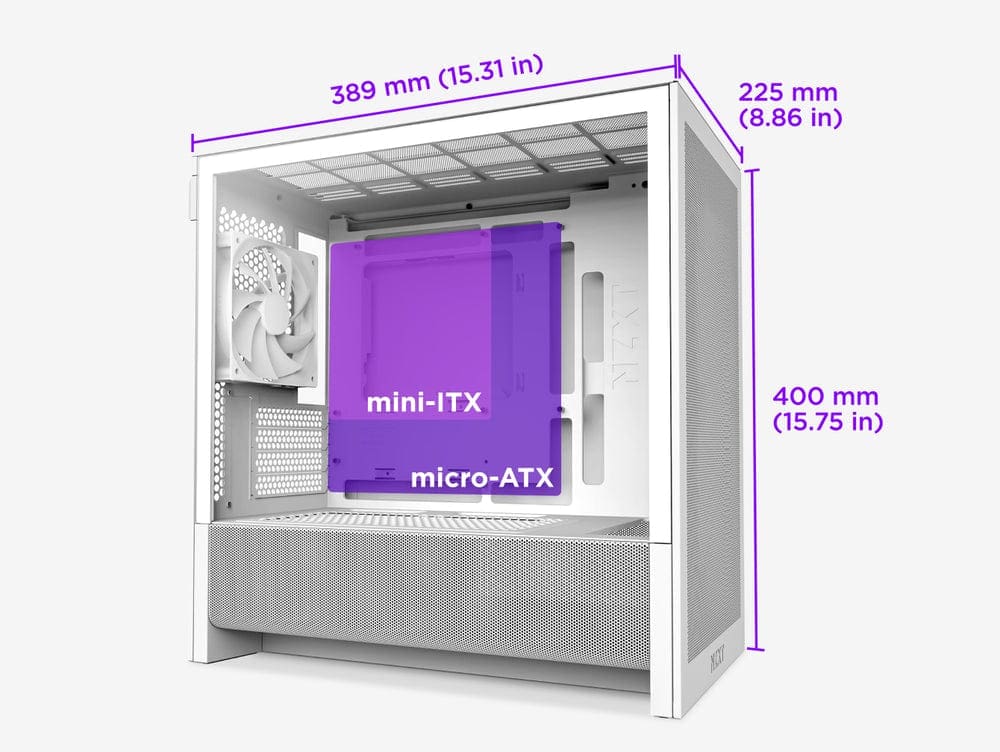 NZXT H3 Flow Black MATX Airflow Case - All Black, 1x F120Q (CV) Fan 19 H3 Space Saving Design