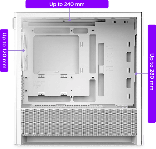 NZXT H3 Flow Black MATX Airflow Case - All Black, 1x F120Q (CV) Fan 23 H3 Radiator Ready