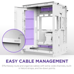 NZXT H9 Flow RGB+ White Large Dual-Chamber Mid-Tower ATX Airflow Case - Control Hub includes 16 H9 Flow RGB pic 8 1