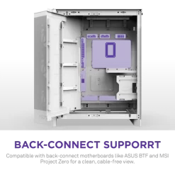 NZXT H9 Flow RGB+ White Large Dual-Chamber Mid-Tower ATX Airflow Case - Control Hub includes 17 H9 Flow RGB pic 9 1