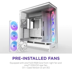 NZXT H9 Flow RGB White Large Dual-Chamber Mid-Tower ATX Airflow Case 11 H9 Flow RGB white pic 3