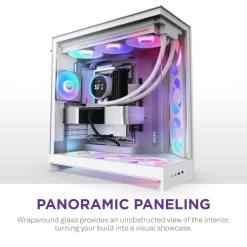NZXT H9 Flow RGB White Large Dual-Chamber Mid-Tower ATX Airflow Case 15 H9 Flow RGB white pic 7