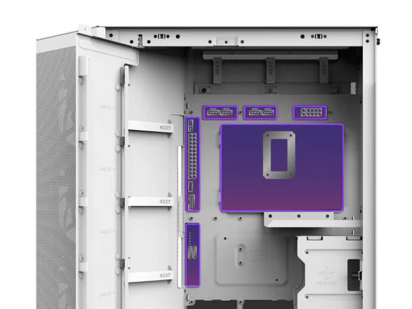 NZXT H9 Flow RGB+ Black Large Dual-Chamber Mid-Tower ATX Airflow Case - Control Hub includes 35 H9 Back Connect Ready