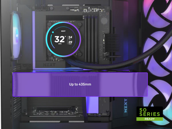 NZXT H9 Flow RGB+ Black Large Dual-Chamber Mid-Tower ATX Airflow Case - Control Hub includes 34