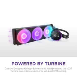 NZXT Kraken Elite 420 RGB V2 Black AIO Liquid CPU Cooler - 2.72 inch IPS LCD & RGB, 420mm radiator, F420 RGB Core Fan 12 Kraken Elite 420 RGB V2 black pic 2