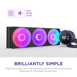 NZXT Kraken Elite 420 RGB V2 Black AIO Liquid CPU Cooler - 2.72 inch IPS LCD & RGB, 420mm radiator, F420 RGB Core Fan 16 Kraken Elite 420 RGB V2 black pic 6