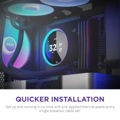 NZXT Kraken Elite 420 RGB V2 Black AIO Liquid CPU Cooler - 2.72 inch IPS LCD & RGB, 420mm radiator, F420 RGB Core Fan 18 Kraken Elite 420 RGB V2 black pic 8