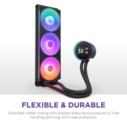 NZXT Kraken Elite 420 RGB V2 Black AIO Liquid CPU Cooler - 2.72 inch IPS LCD & RGB, 420mm radiator, F420 RGB Core Fan 19 Kraken Elite 420 RGB V2 black pic 9