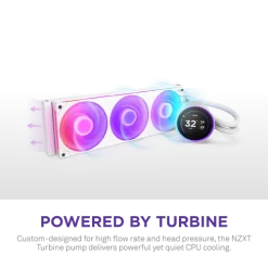NZXT Kraken Elite 420 RGB V2 White AIO Liquid CPU Cooler - 2.72 inch IPS LCD & RGB, 420mm radiator, F420 RGB Core Fan 13 Kraken Elite 420 RGB V2 pic 2