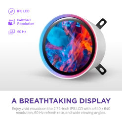 NZXT Kraken Elite 420 RGB V2 White AIO Liquid CPU Cooler - 2.72 inch IPS LCD & RGB, 420mm radiator, F420 RGB Core Fan 14 Kraken Elite 420 RGB V2 pic 3