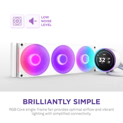 NZXT Kraken Elite 420 RGB V2 White AIO Liquid CPU Cooler - 2.72 inch IPS LCD & RGB, 420mm radiator, F420 RGB Core Fan 15 Kraken Elite 420 RGB V2 pic 6