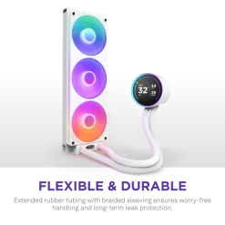 NZXT Kraken Elite 420 RGB V2 White AIO Liquid CPU Cooler - 2.72 inch IPS LCD & RGB, 420mm radiator, F420 RGB Core Fan 17 Kraken Elite 420 RGB V2 pic 9