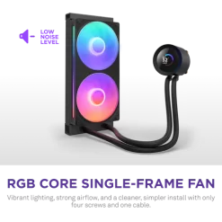 NZXT Kraken Plus 240 RGB V2 Black AIO Liquid CPU Cooler - 1.54 inch LCD, 240mm radiator, F240 RGB Core (EV) Fan 9 Kraken Plus 240 RGB V2 black pic 5