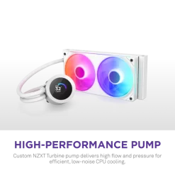 NZXT Kraken Plus 240 RGB V2 White AIO Liquid CPU Cooler - 1.54 inch LCD, 240mm radiator, F240 RGB Core (EV) Fan 13 Kraken Plus 240 RGB V2 white pic 4