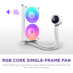 NZXT Kraken Plus 240 RGB V2 White AIO Liquid CPU Cooler - 1.54 inch LCD, 240mm radiator, F240 RGB Core (EV) Fan 14 Kraken Plus 240 RGB V2 white pic 7
