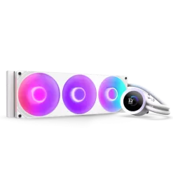 NZXT Kraken Plus 360 RGB V2 White AIO Liquid CPU Cooler - 1.54 inch LCD, 360mm radiator, F360 RGB Core (EV) Fan