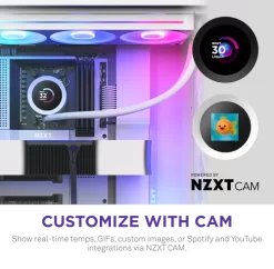 NZXT Kraken Plus 360 RGB V2 White AIO Liquid CPU Cooler - 1.54 inch LCD, 360mm radiator, F360 RGB Core (EV) Fan 12 Kraken Plus 360 RGB V2 White pic 5