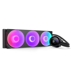 NZXT Kraken Plus 360 RGB V2 Black AIO Liquid CPU Cooler - 1.54 inch LCD, 360mm radiator, F360 RGB Core (EV) Fan