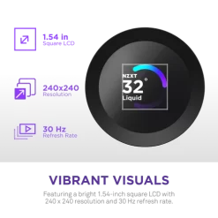 NZXT Kraken Plus 360 RGB V2 Black AIO Liquid CPU Cooler - 1.54 inch LCD, 360mm radiator, F360 RGB Core (EV) Fan 12 Kraken Plus 360 RGB V2 black pic 4