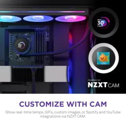 NZXT Kraken Plus 360 RGB V2 Black AIO Liquid CPU Cooler - 1.54 inch LCD, 360mm radiator, F360 RGB Core (EV) Fan 13 Kraken Plus 360 RGB V2 black pic 5