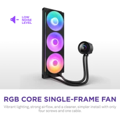 NZXT Kraken Plus 360 RGB V2 Black AIO Liquid CPU Cooler - 1.54 inch LCD, 360mm radiator, F360 RGB Core (EV) Fan 14 Kraken Plus 360 RGB V2 black pic 6