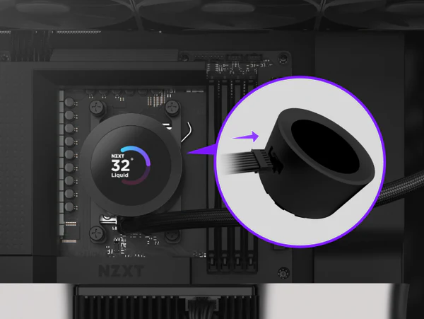 NZXT Kraken Plus 240 V2 Black AIO Liquid CPU Cooler - 1.54 inch LCD, 240mm radiator, F120P Static Pressure Fan 22 Kraken Plus Streamlined Cabling