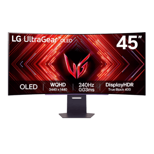 LG Ultragear OLED 45GS95QE-B Curved Gaming Monitor - 45 inch Curved WQHD (3440x1440), 240Hz 0,03ms (GtG), 280nits Gsync Compatible