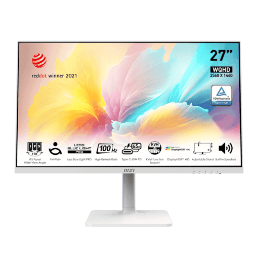 MSI Modern MD272QXPW Monitor - 27 inch, IPS16:9 WQHD (2560 x 1440) 100Hz 1ms (MPRT)