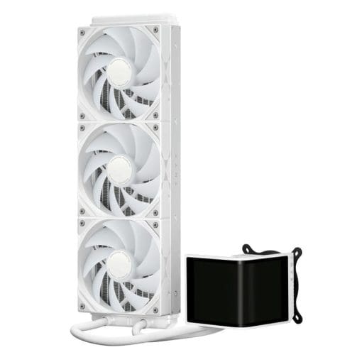 TRYX PANORAMA SE ARGB 360 WHITE AIO Liquid CPU Cooler - 6.5inch curved screen, 360mm radiator, Asetek Adela pump, 3x ARGB Gen2 Fans