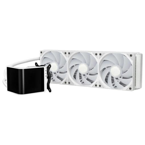 TRYX PANORAMA SE ARGB 360 WHITE AIO Liquid CPU Cooler - 6.5inch curved screen, 360mm radiator, Asetek Adela pump, 3x ARGB Gen2 Fans