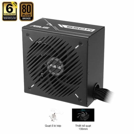 ASUS Prime 650B Black PSU - 650W Bronze, Dual Ball Fan Bearings, 135mm Fan Design