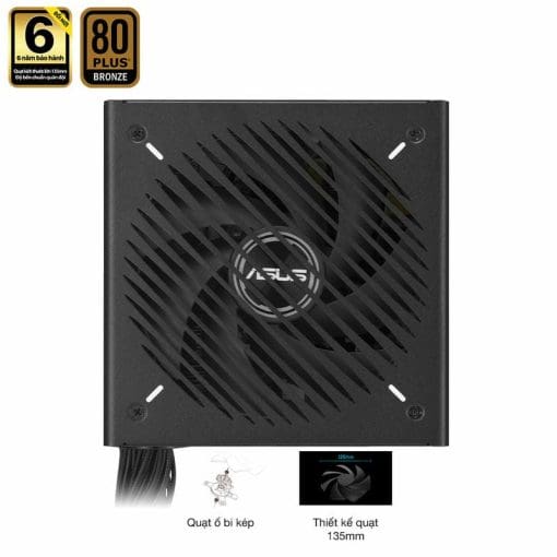 ASUS Prime 650B Black PSU - 650W Bronze, Dual Ball Fan Bearings, 135mm Fan Design