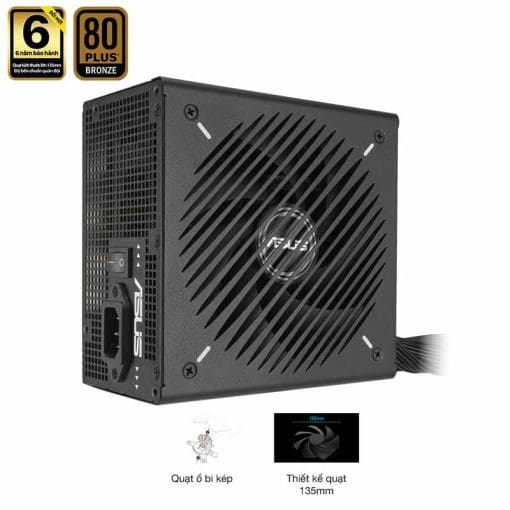ASUS Prime 650B Black PSU - 650W Bronze, Dual Ball Fan Bearings, 135mm Fan Design