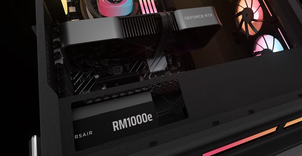 CORSAIR RMe Series RM1000e ATX 3.1 PCIe 5.1 (2025) Fully Modular PSU - 12V‑2×6 (GPU), 1000 Watt, 80 plus Gold, Low-Noise 18