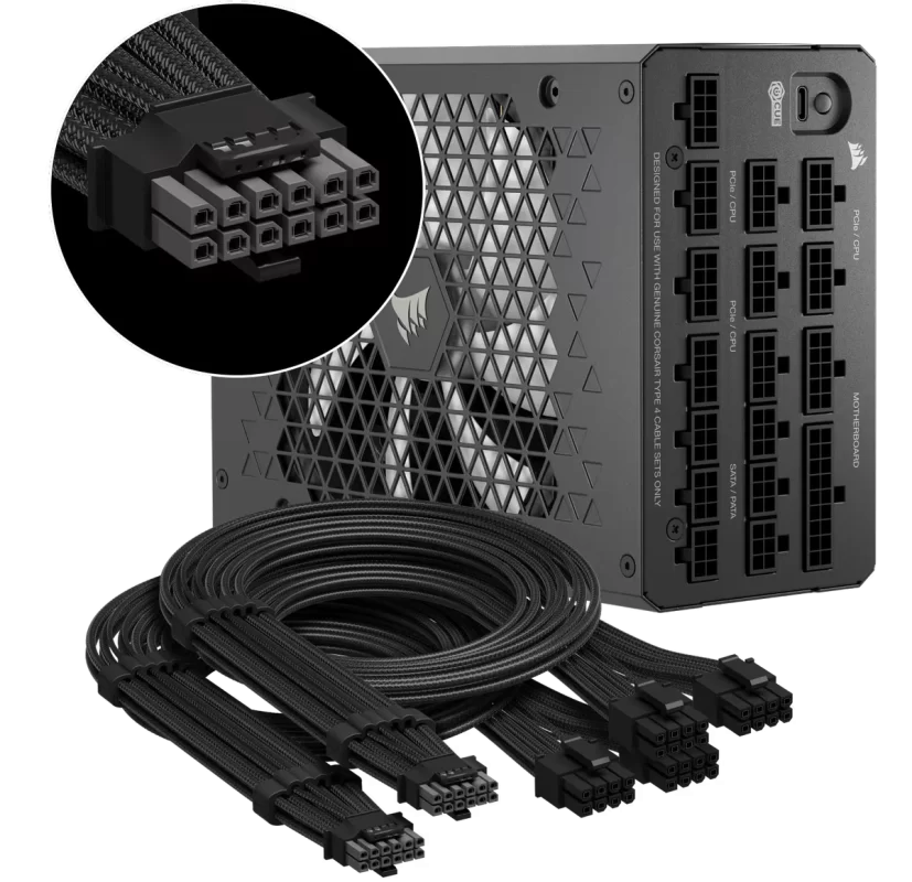 CORSAIR HX Series HX1500i ATX 3.1 PCIe 5.1 (2025) Fully Modular PSU - Dual 12V‑2×6 (GPU), 1200 Watt, 80 plus Platinum, Low-Noise 33 Panel05 Image AllWattages 2x 1