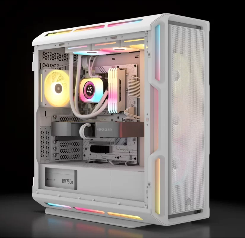 CORSAIR RMe Series RM750e White ATX 3.1 PCIe 5.1 (2025) Fully Modular PSU - 12V‑2×6 (GPU), 750 Watt, 80 plus Gold, Low-Noise 31 Panel06 Image 750W 2x 1