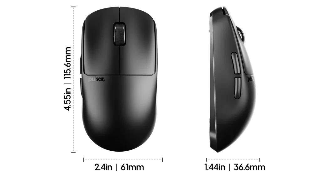 Pulsar X2 CrazyLight Ultra lightweight Gaming Mouse (8K dongle included) 92 Pulsar X2 CL jetblack size